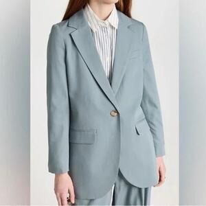 Madewell Larsen Drapeweave Single
Button Tailored Jacket Blazer Overcast Blue XS